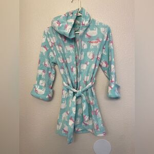 Calvin Klein cozy fleece soft polar bear robe M 7-8